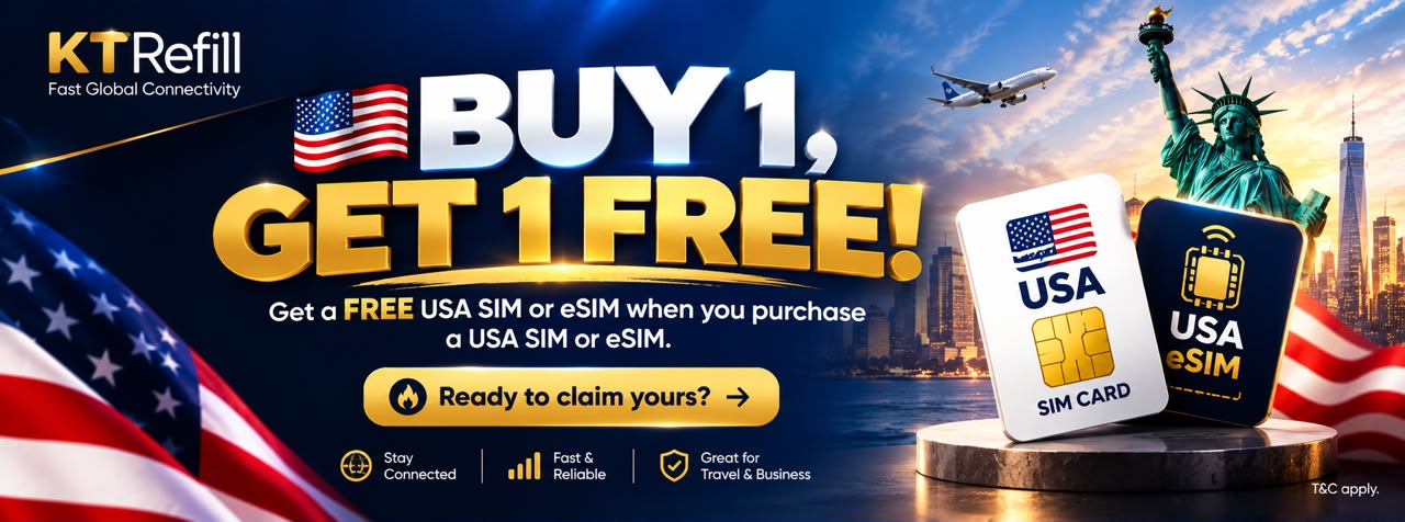 Buy one USA SIM or eSIM and get one free
